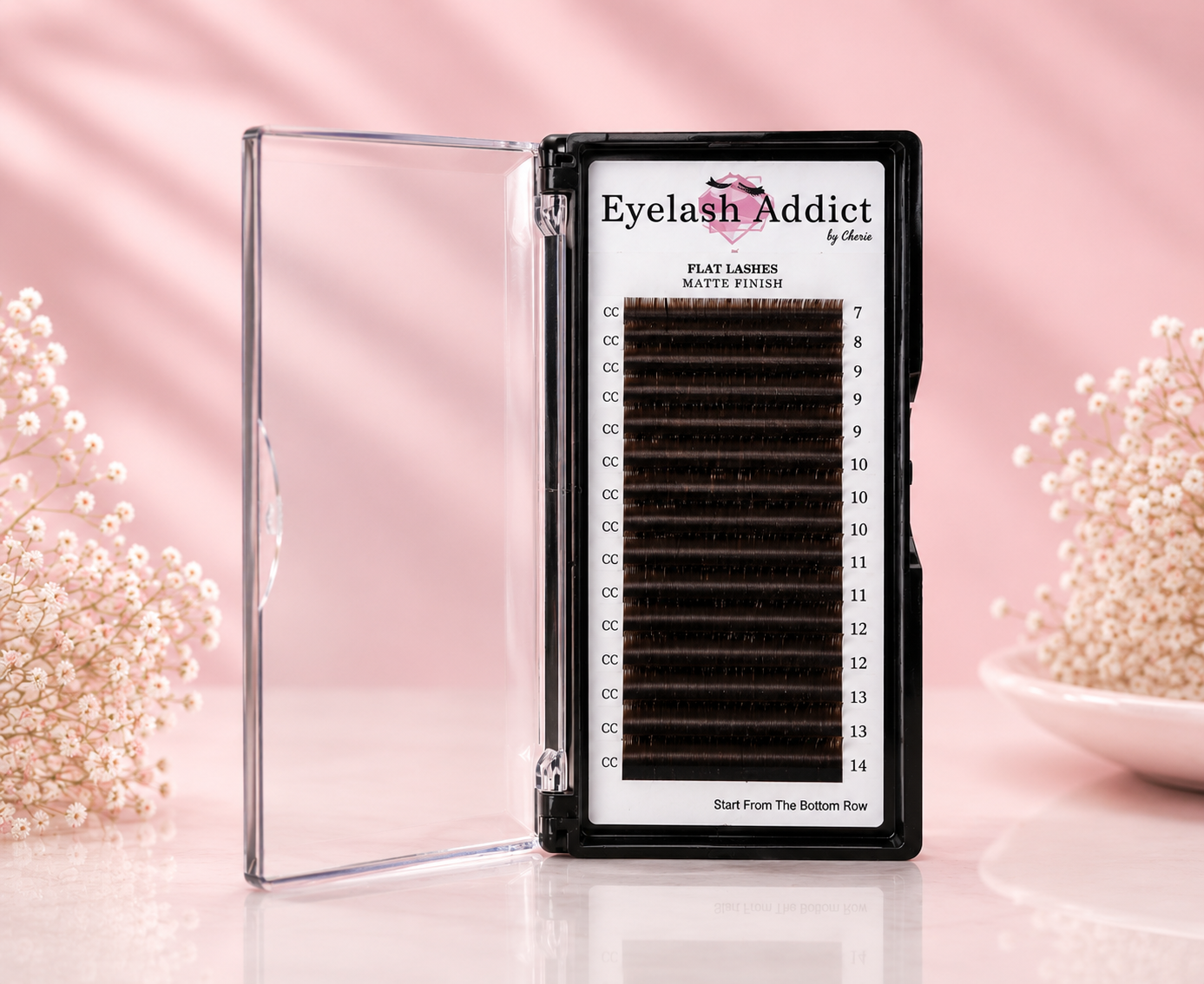 Flat Lashes Matte BROWN (Mixed Tray)
